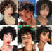 Short Curly Black Wig - Human Hair FREE WIG TRIPOD WITH PURCHASE