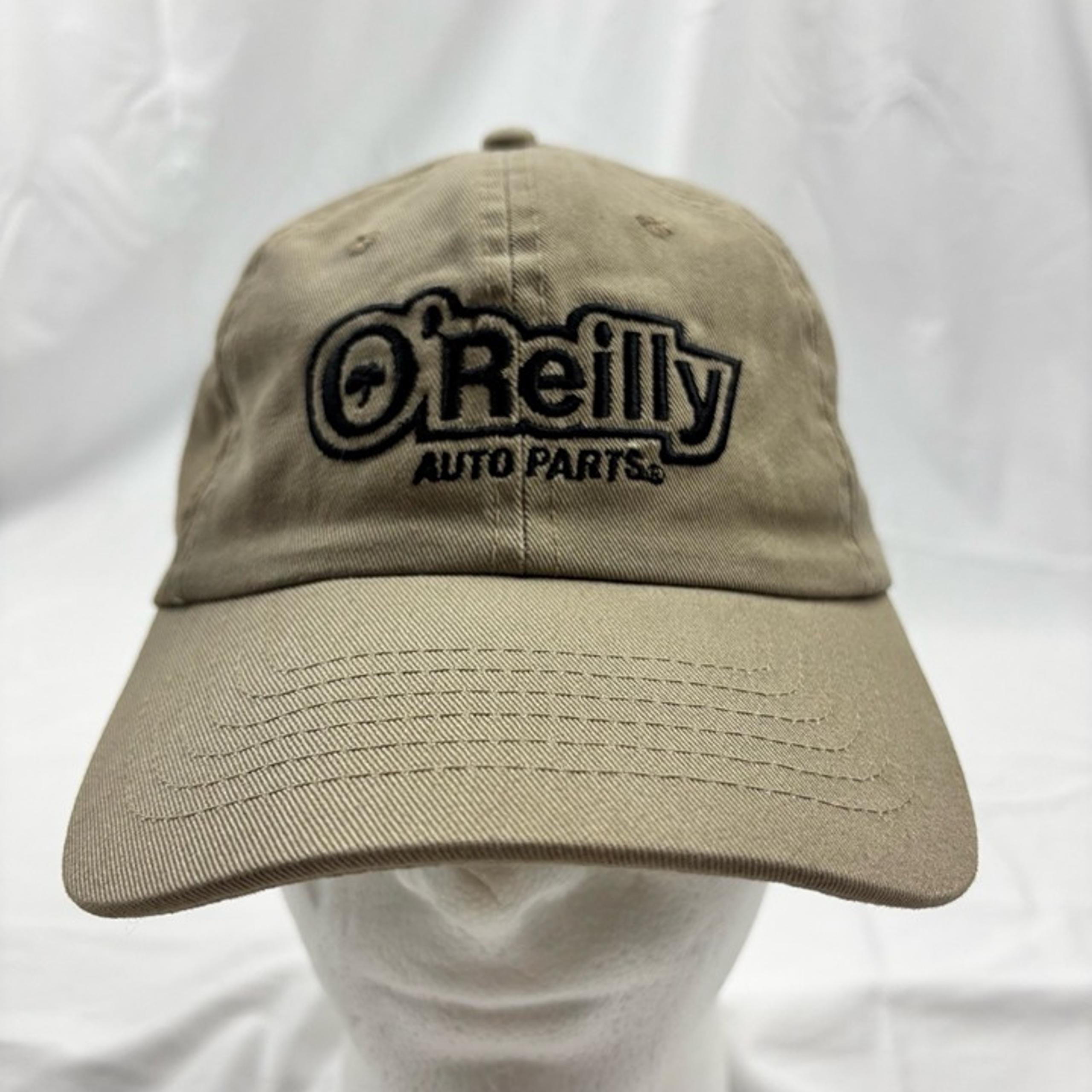 Men's Adjustable O'Reilly Auto Parts Baseball Cap Khaki Embroidered Logo Cotton