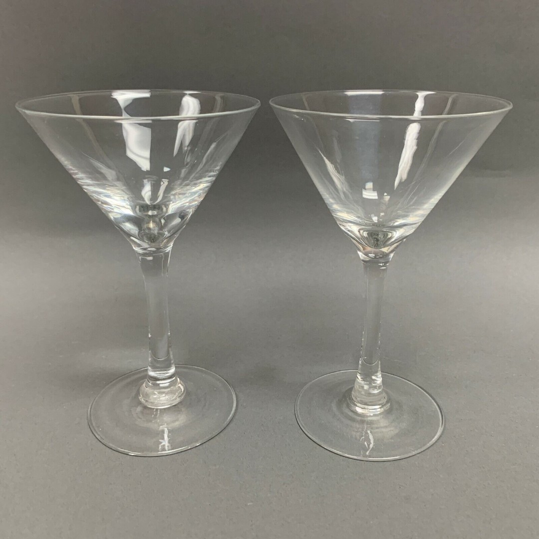 Martini Wine Glasses Clear 5 7/8 High Lot of 2