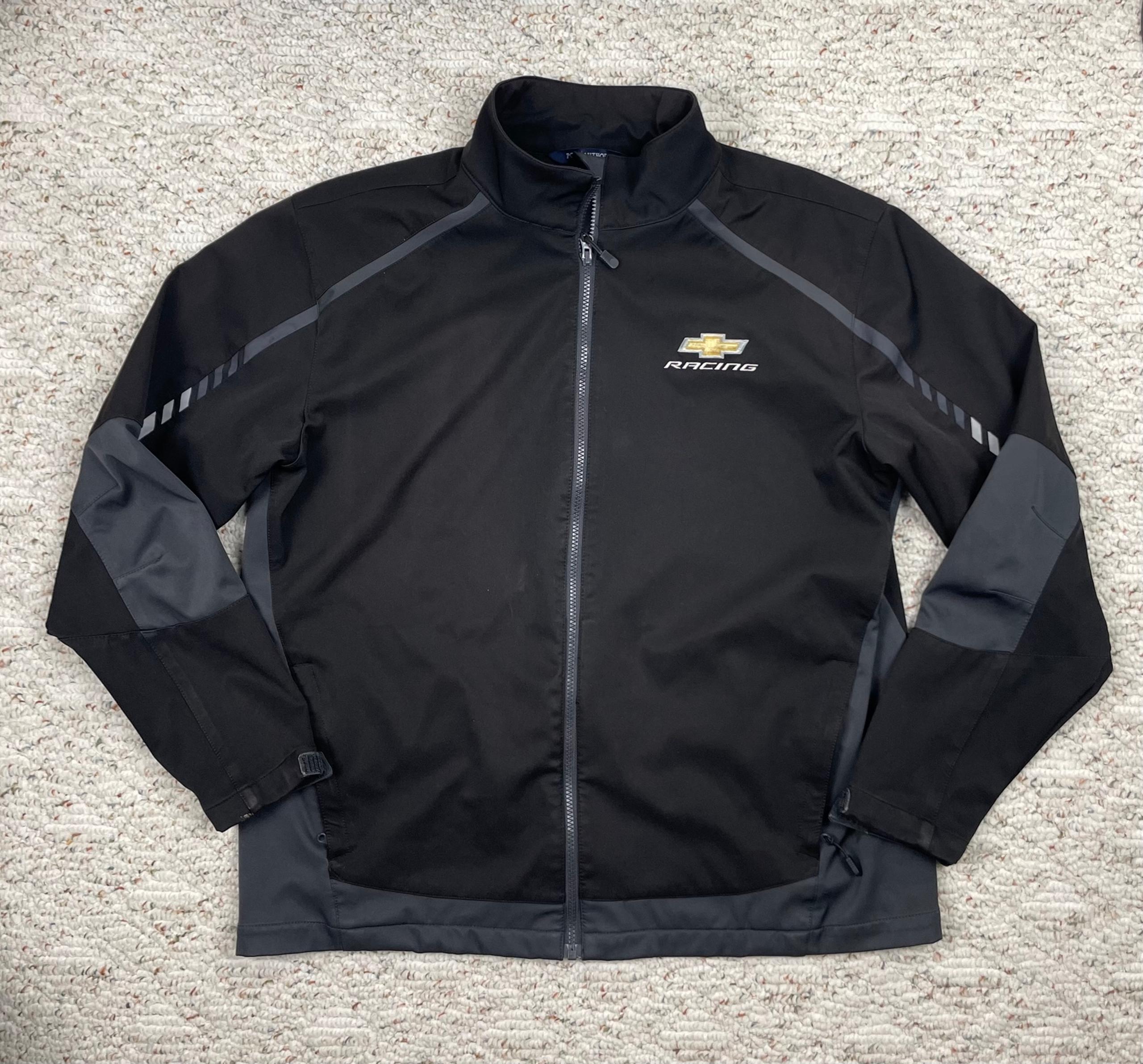 Sz XL Men’s Port Authority Chevrolet Racing Long Sleeve Shell Style Jacket Black
