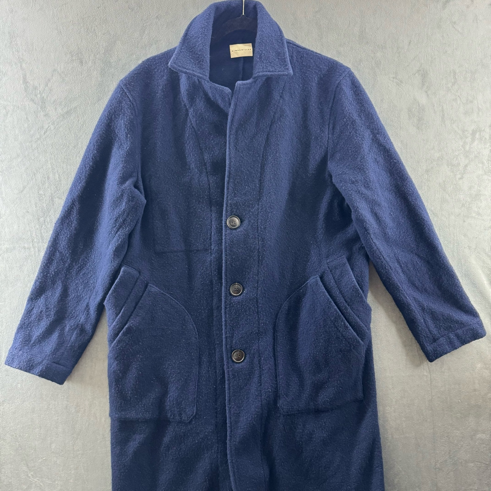 Simon Miller Navy Fleece Trench Coat