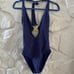 Trina Turk Adeline Halter One Piece Navy Swimsuit 10