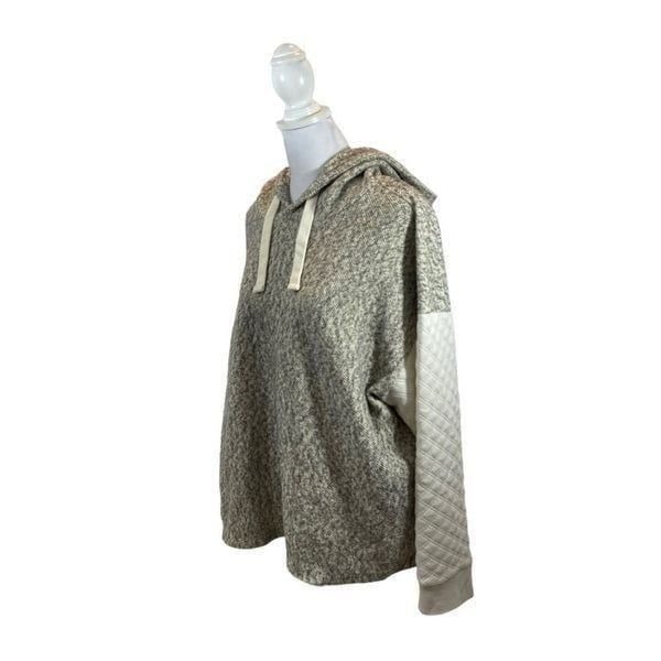 Ladies Madewell Quilted-Sleeve Hoodie Sweatshirt Size Large