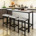 NEW 4-piece Rustic Wood Kitchen Dining Table Set with 3 Stools
