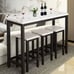 NEW 4-piece Rustic Wood Kitchen Dining Table Set with 3 Stools