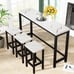 NEW 4-piece Rustic Wood Kitchen Dining Table Set with 3 Stools