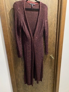 WHBM Maroon Long Sweater Duster