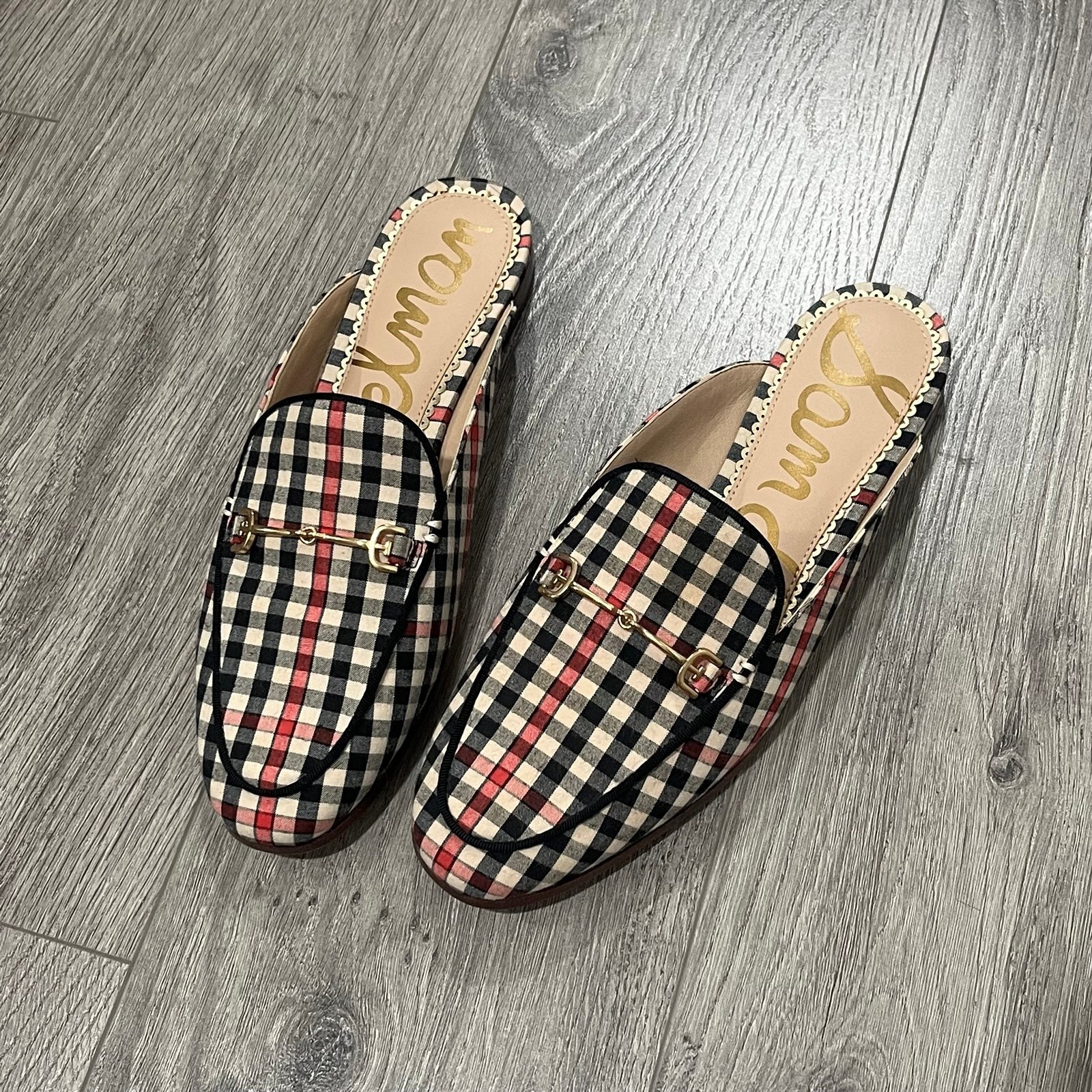 Sam Edelman Linnie Bit Mule Shepards Plaid