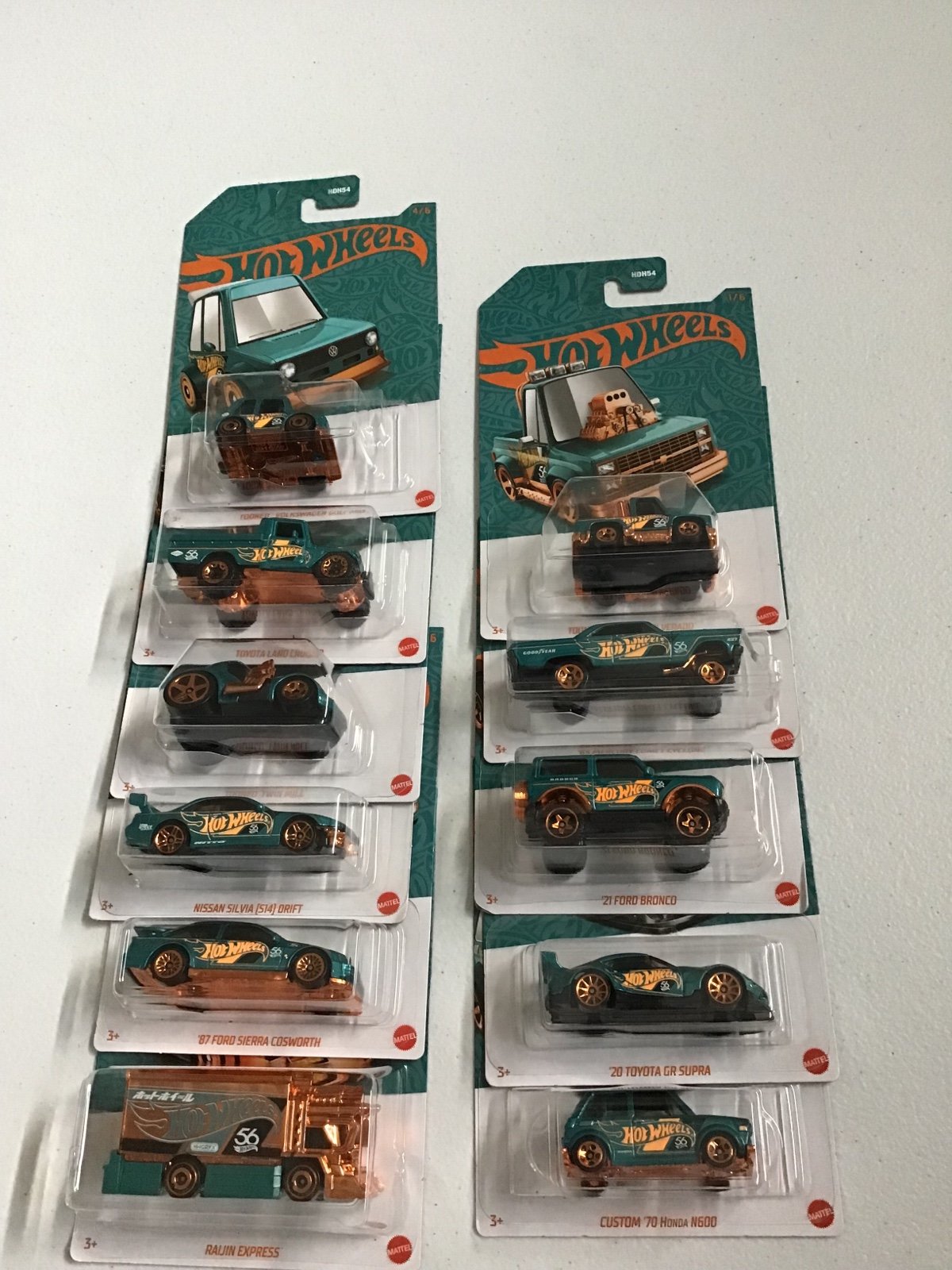Lot of 11 Hot Wheels 56 Anniversary Pearl and Chrome
