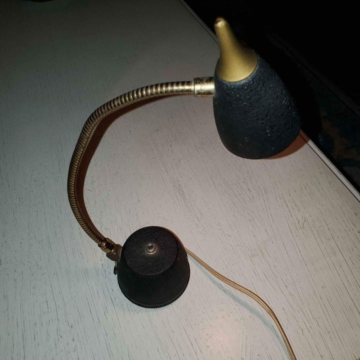 Vintage Mid Century Brass Gooseneck Adjustable Desk/table Lamp