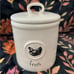 Rae Dunn fresh Farmhouse Canister White Ceramic with Hen Illustration and Lid
