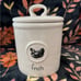 Rae Dunn fresh Farmhouse Canister White Ceramic with Hen Illustration and Lid