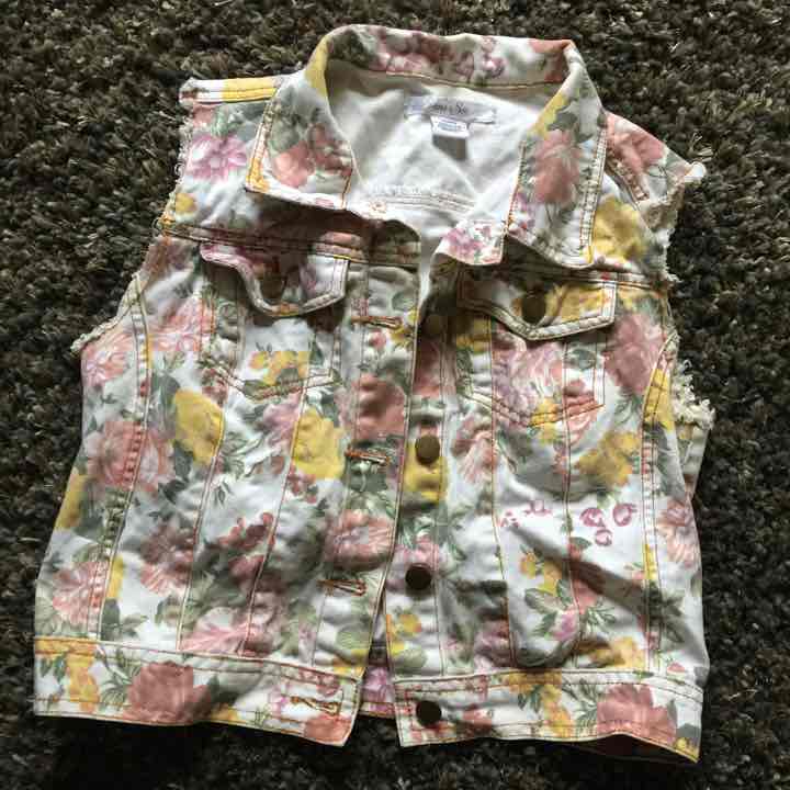 Floral Jean Vest