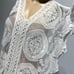 Forgotten Grace Ivory Crochet Lace Open Knit Mesh Coverup Midi Dress Size L