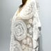Forgotten Grace Ivory Crochet Lace Open Knit Mesh Coverup Midi Dress Size L