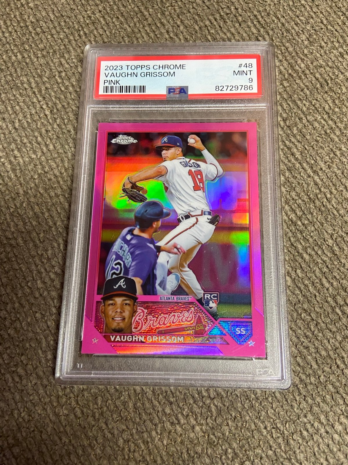 2023 Topps Chrome - Pink Refractor #48 Vaughn Grissom (RC) PSA-9 Mint