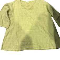 Bryn Walker Judy green linen top sz m