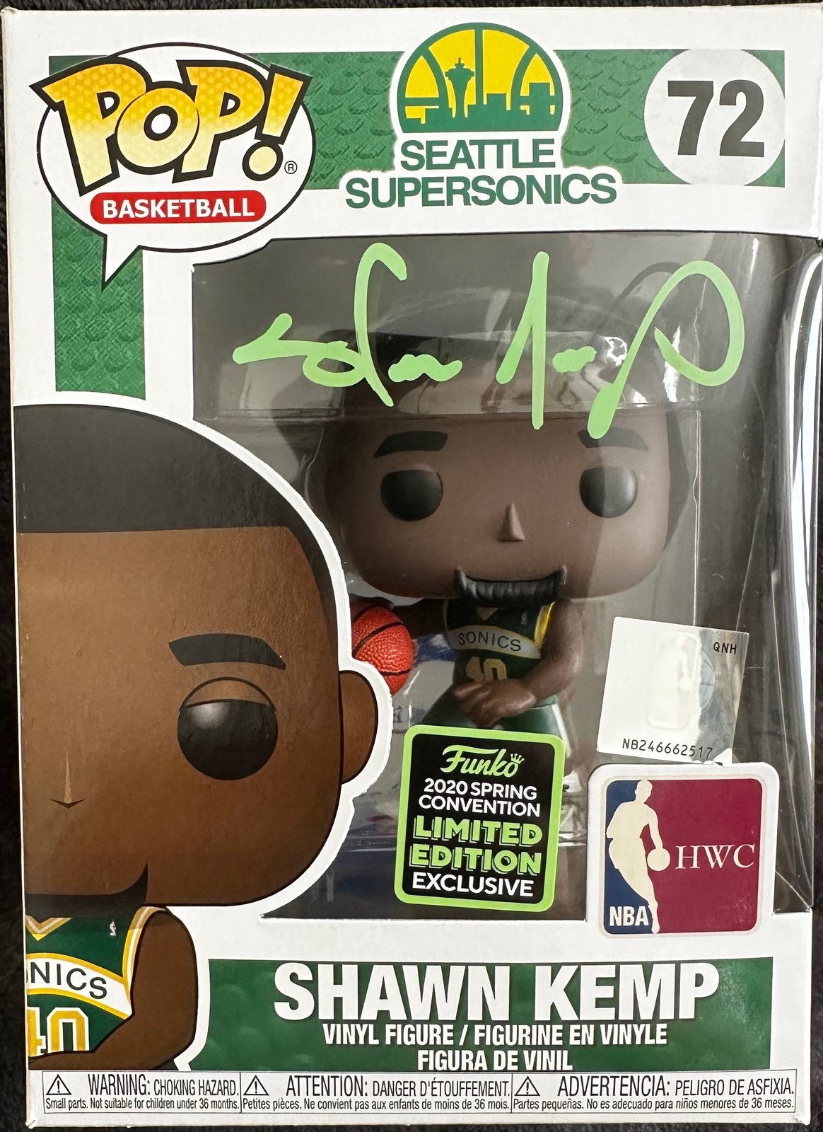 Shawn Kemp Signed SuperSonics Funko Pop