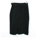 Vintage 1950s Black Velvet Midi Mid Length Straight Skirt Tassel Sash Belt S XS