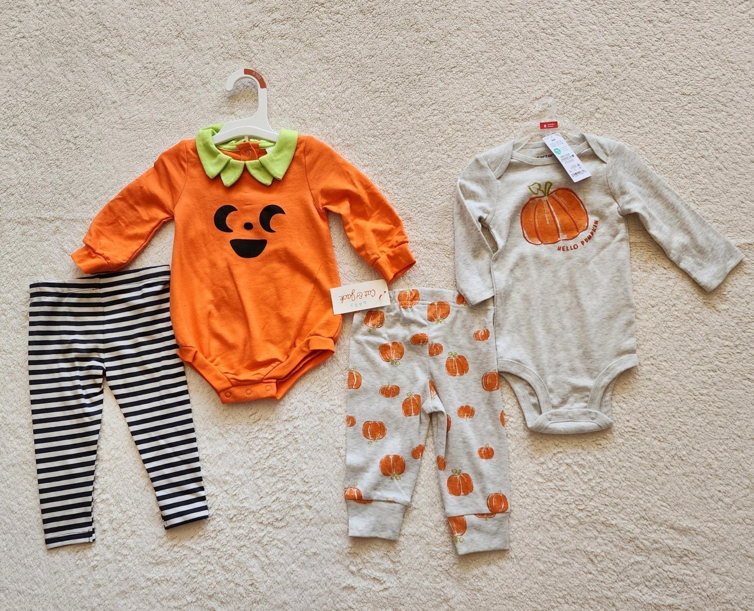 New baby boy / girl fall Halloween Thanksgiving outfit bundle size 6/9 months