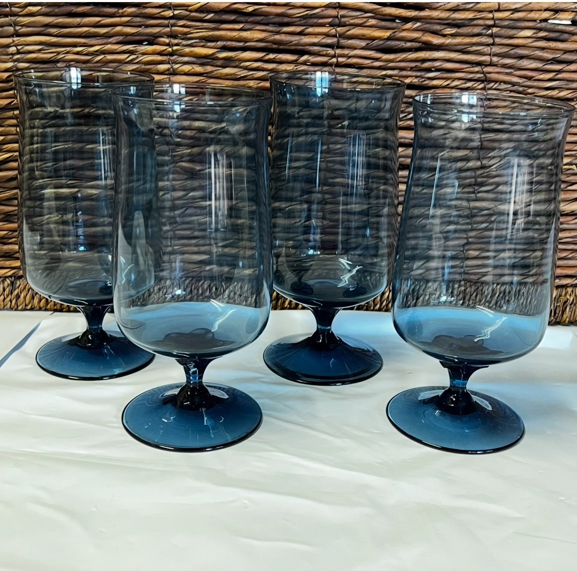 Lenox Blue Mist Water Goblets Glasses Set of 4