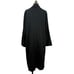 EVERLANE The Drape Trench Coat M Black Cloth Long Double Breasted Classy B36