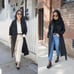 EVERLANE The Drape Trench Coat M Black Cloth Long Double Breasted Classy B36