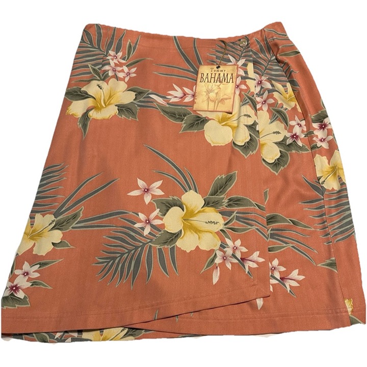 NWT Tommy Bahama Woman’s Sz 12 Sarong Wrap Skirt Tropical Floral Cover Up Silk
