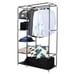 64 Portable Closet Storage Organizer Wardrobe Clothes Rack with Shelves Black
