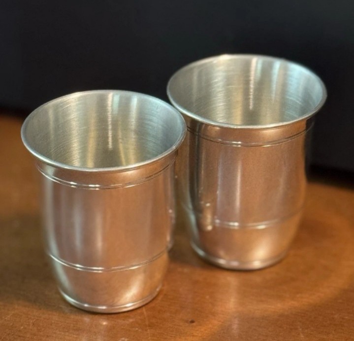 Chesapeake Bay Salisbury Mint Julip Pewter Pair Cups Set Of Two Derby Glasses