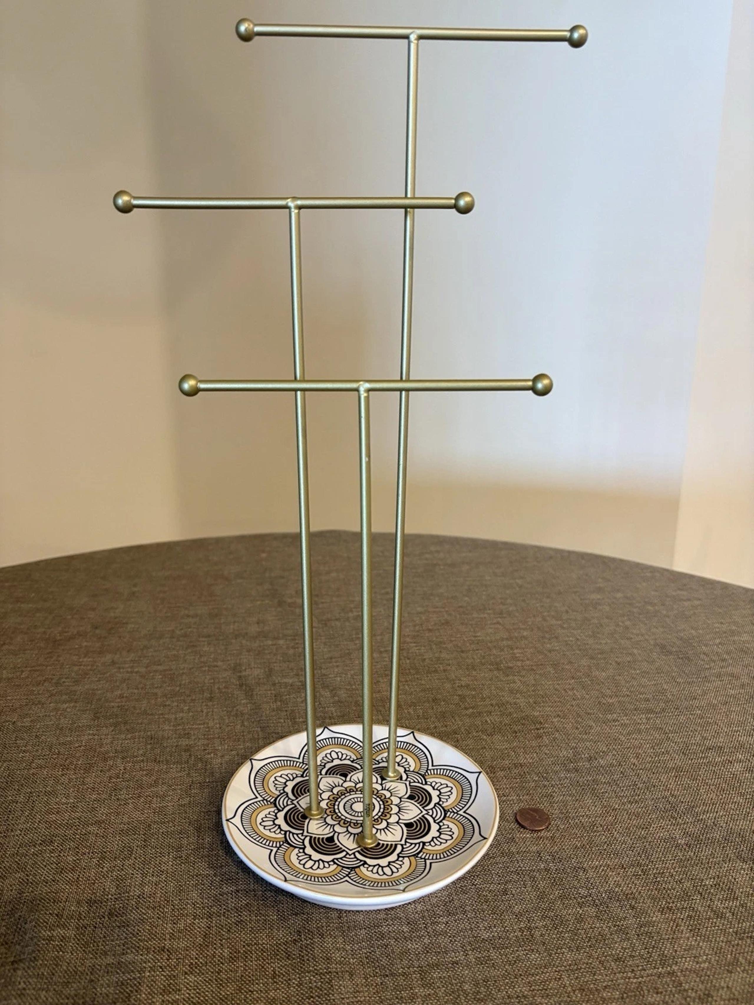 Umbra Design Large Jewelry Holder Rack Stand & Dish 16" tall