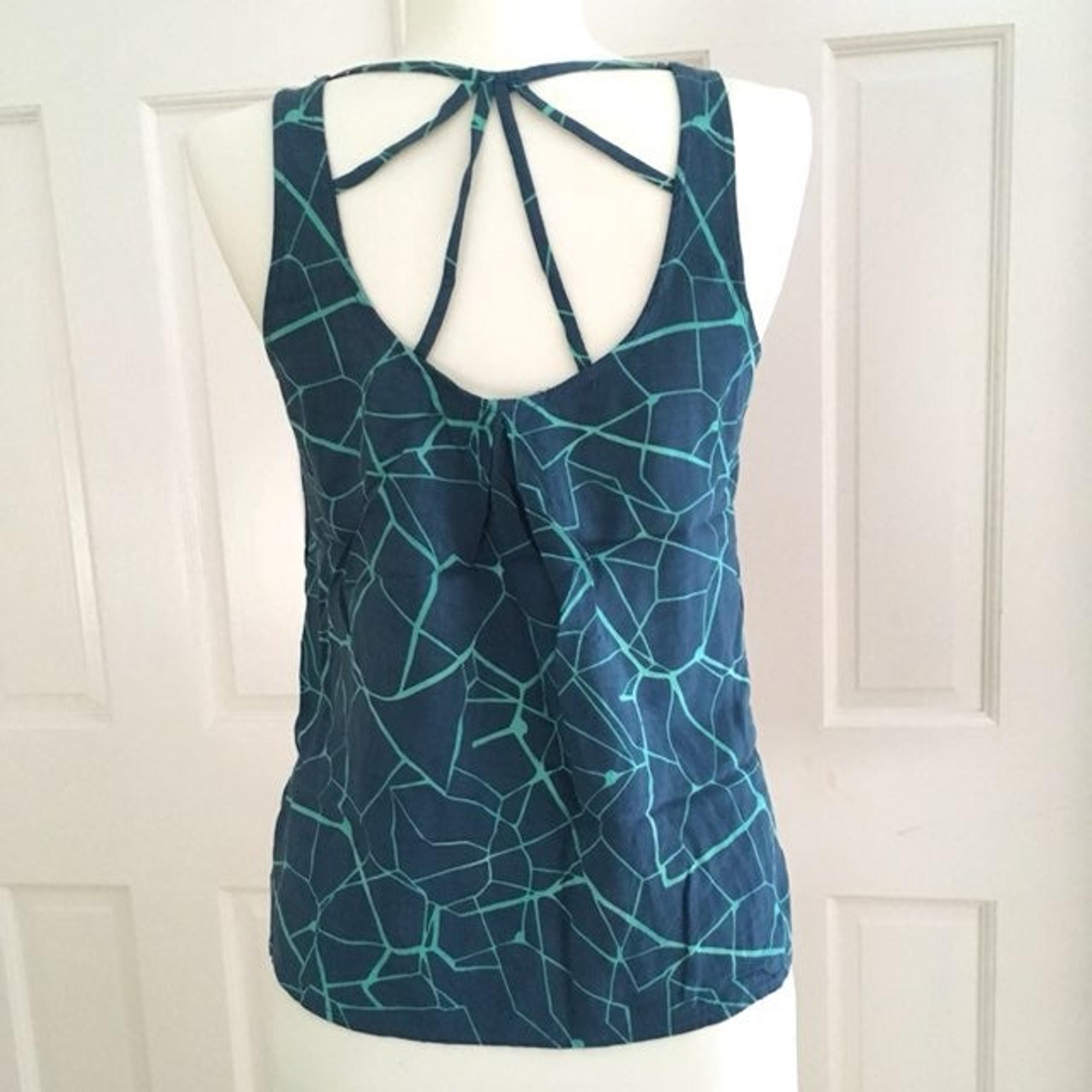 Blue Crop Top with Open Strappy back