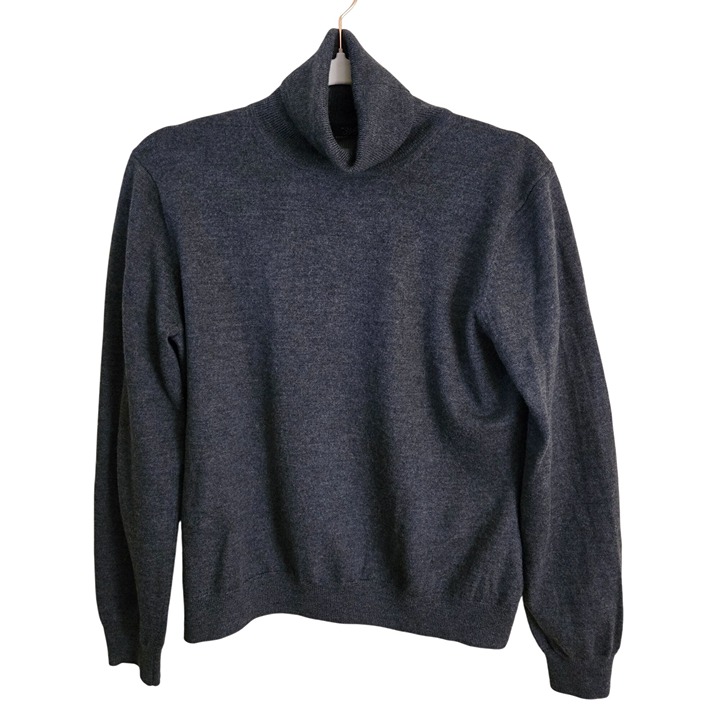 Brooks Brothers 346 100% Merino Wool Charcoal Gray Turtleneck Sweater Size XL