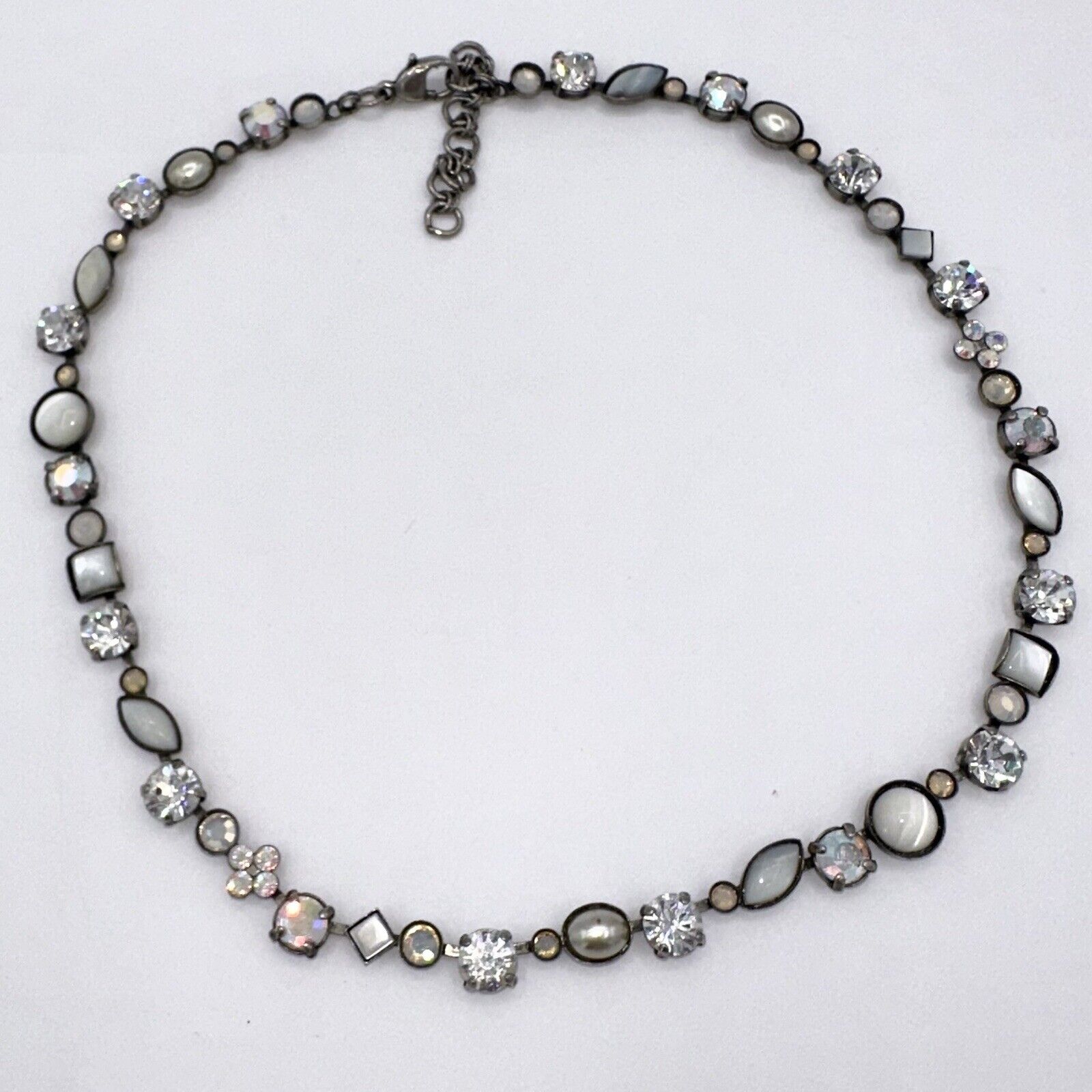 Signed Sorrelli Austrian Rhinestones & White Cabochons Necklace