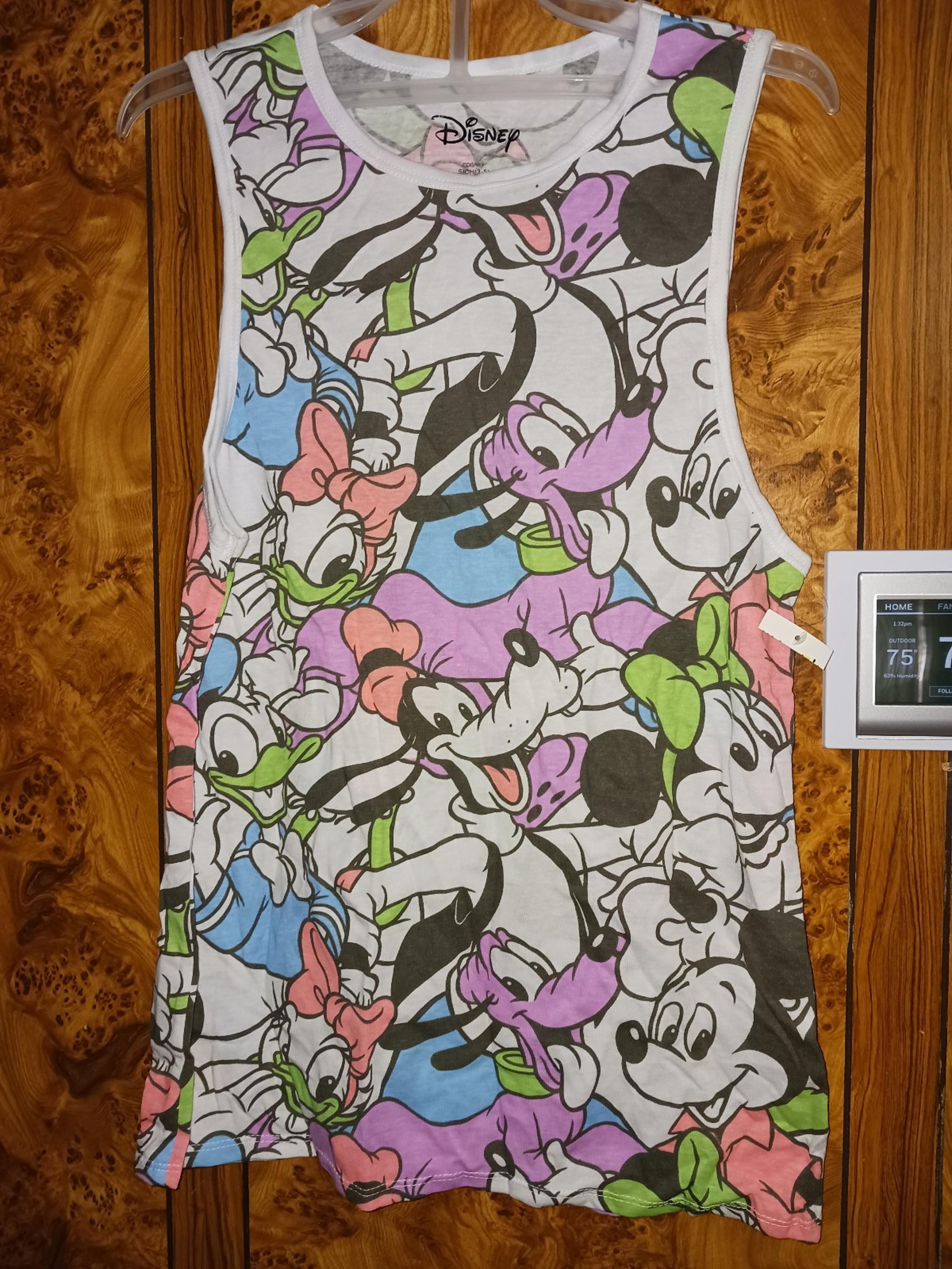 DISNEY junior women's sleeveless Mickey Mouse sleep pajama top NEW loungewear L
