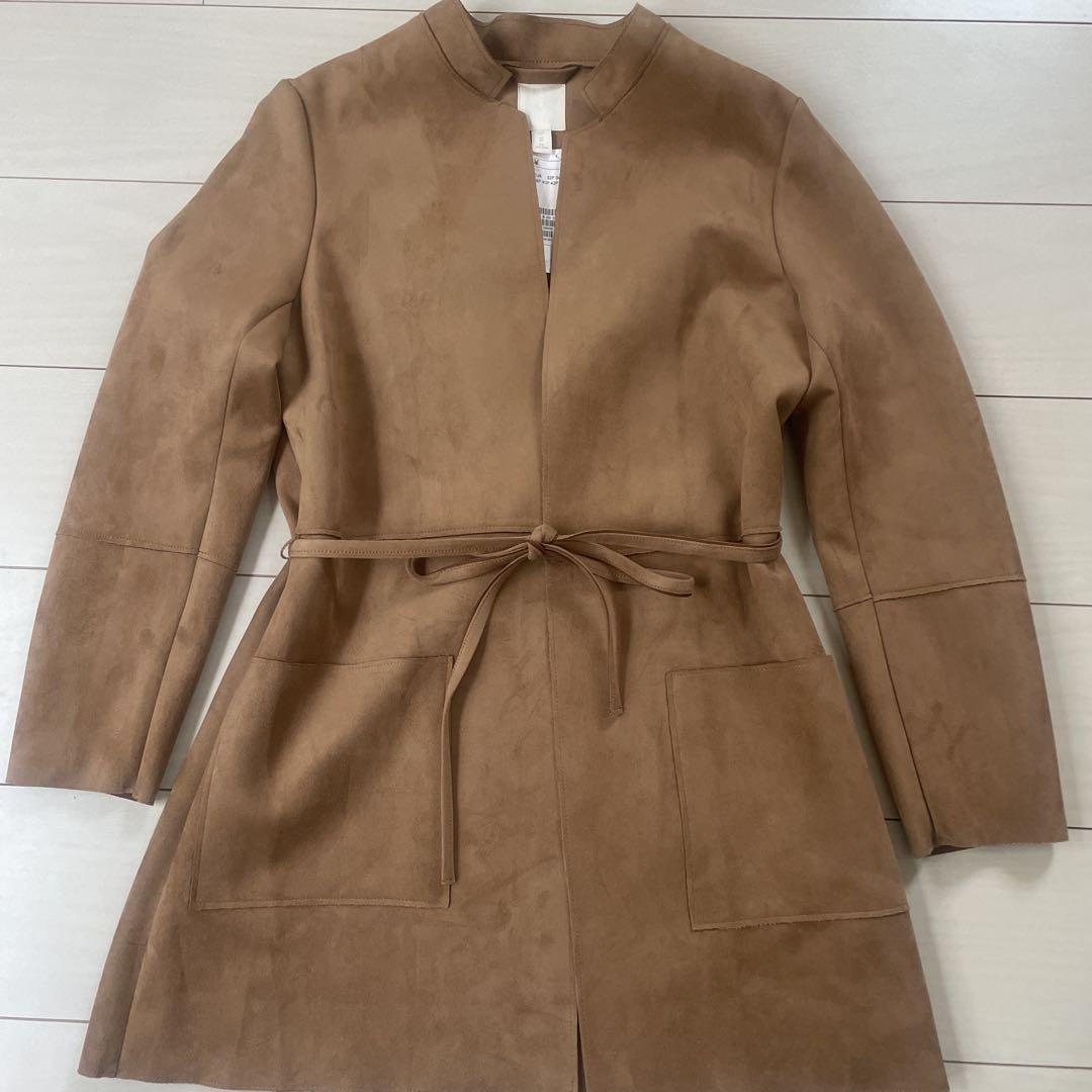 Brown Suede-like Long Coat