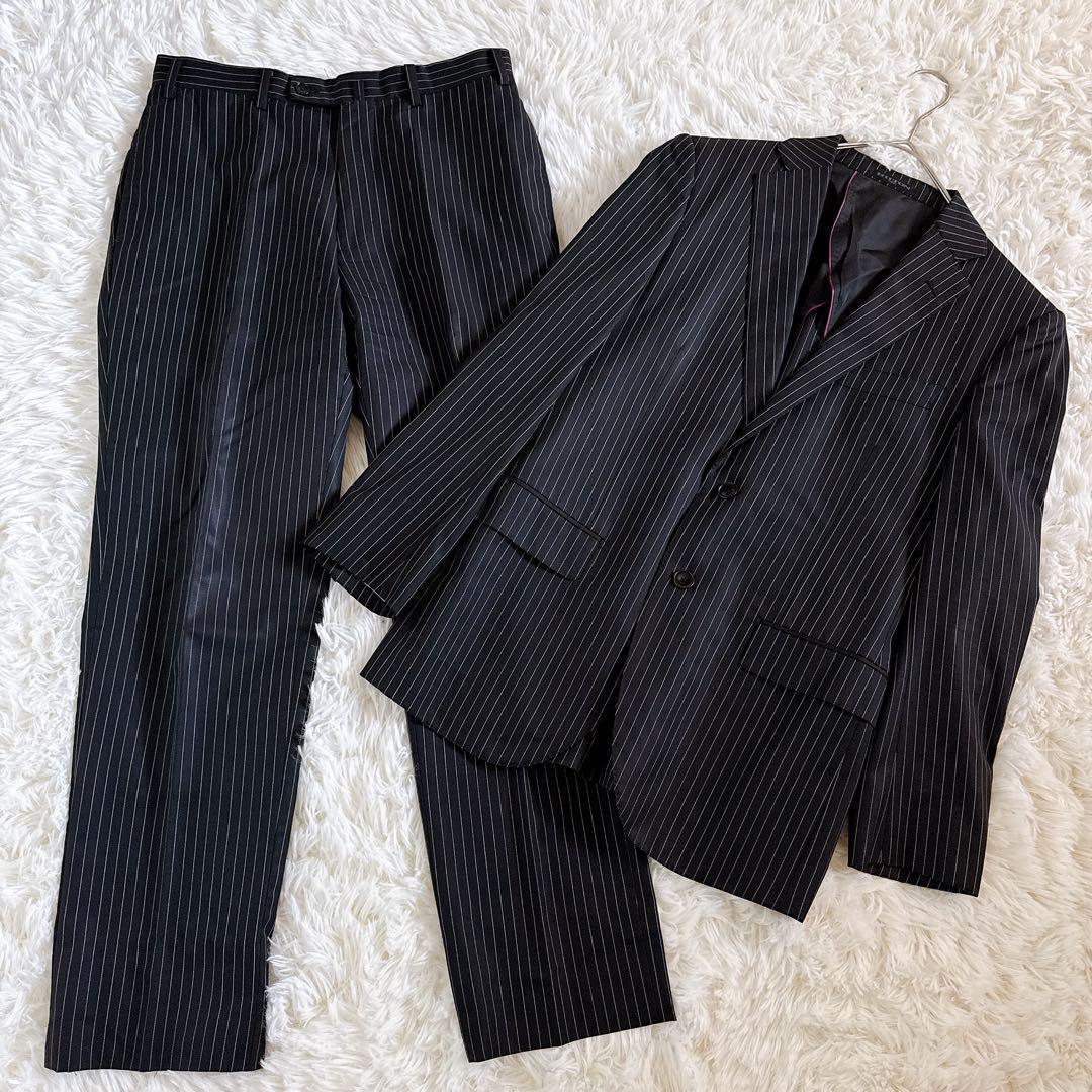 Hilton Colombo Super140's Suit Set, Striped, Black