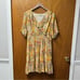 Spartina 449 Ryland Dress Ollie Garden Floral Short Sleeve Mini Dress Yellow XL