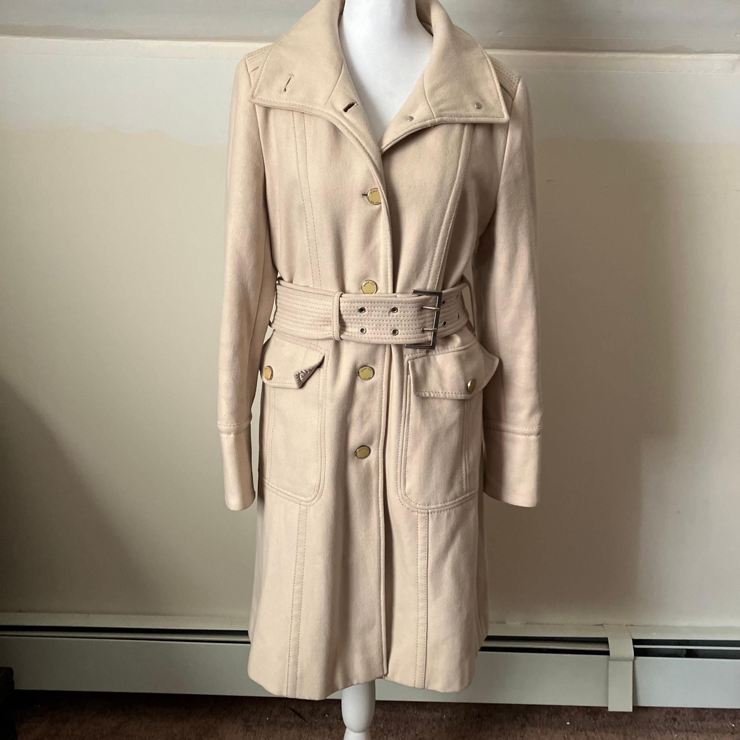 Kenneth Cole New York Melton Wool Blend Cream Peacoat Size 4