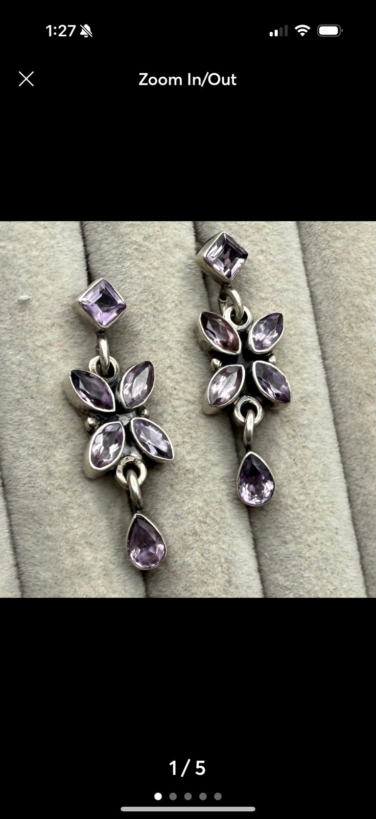 Vintage Sterling Silver and Amethyst Earrings