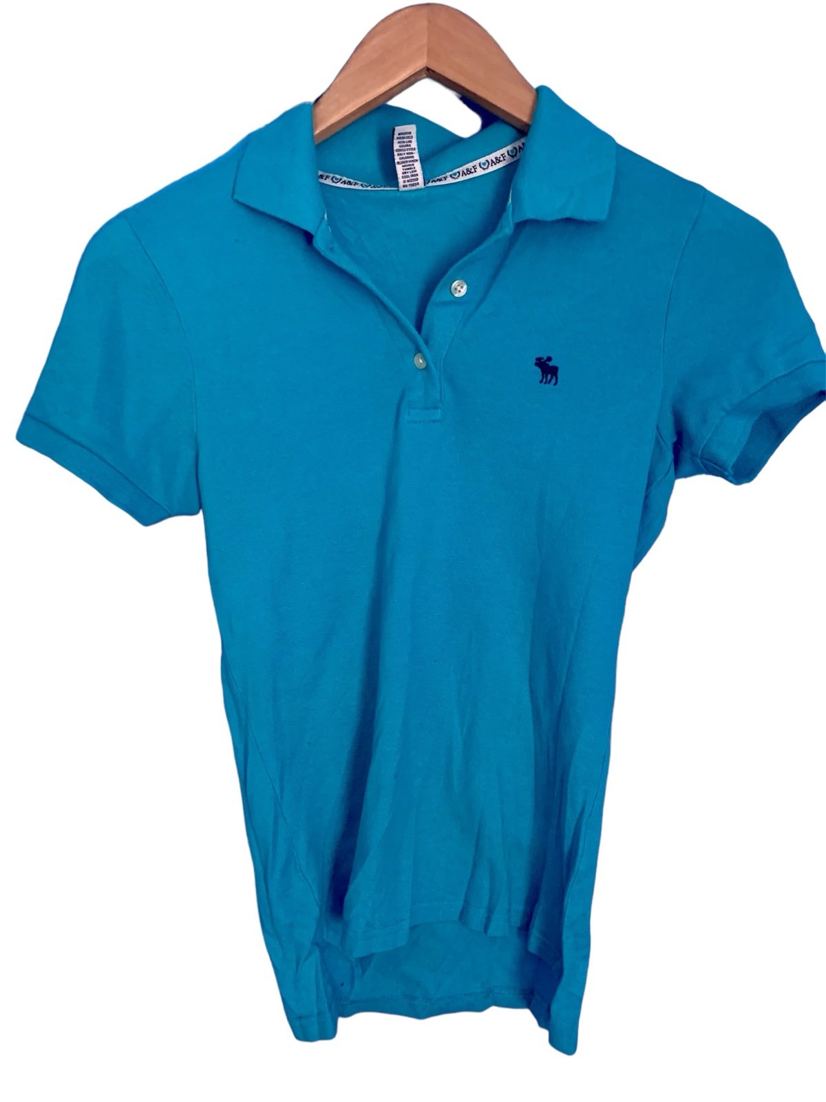 Vintage Y2K Abercrombie & Fitch Women’s Turquoise Polo Shirt Size M