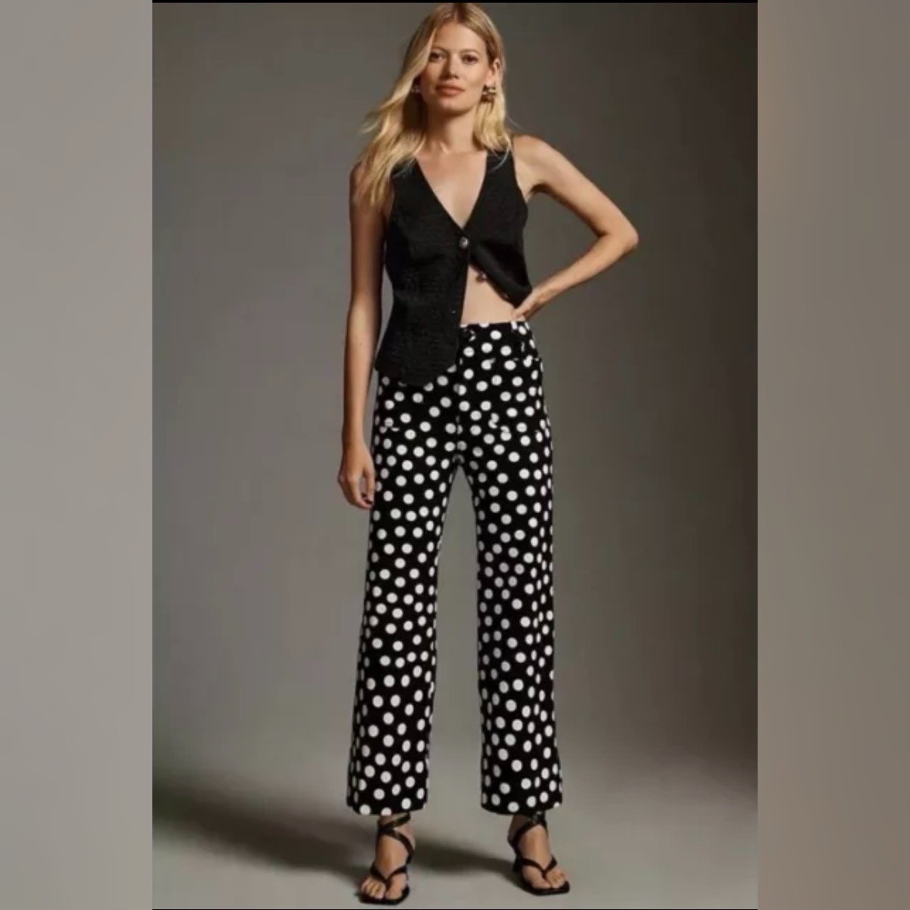 Anthropologie Maeve Colette Ponte Cropped Polka Dot Pants 30P