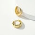 14K Yellow Gold Wide Bottom Huggie Hoop Earrings, NWT