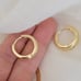 14K Yellow Gold Wide Bottom Huggie Hoop Earrings, NWT