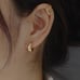 14K Yellow Gold Wide Bottom Huggie Hoop Earrings, NWT