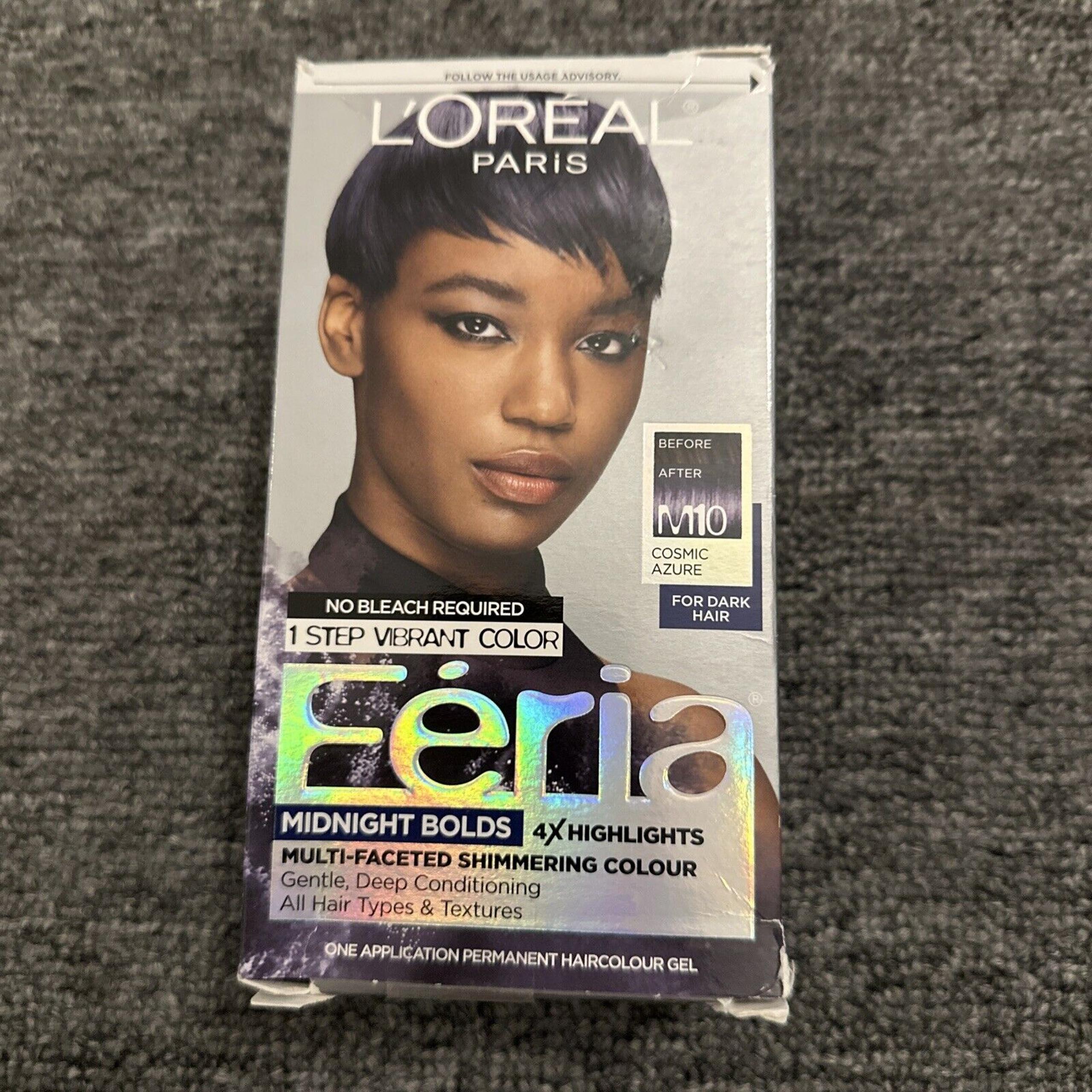 L'Oreal Feria Midnight Bolds Permanent Hair Color #M10 Cosmic Azure