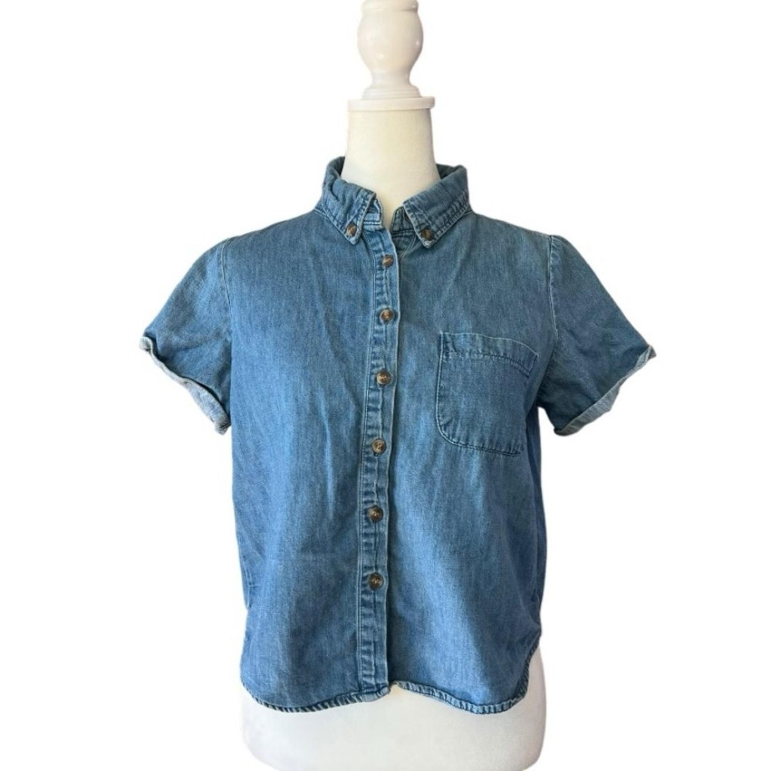 Brandy Melville Light Blue Button Down Denim Shirt