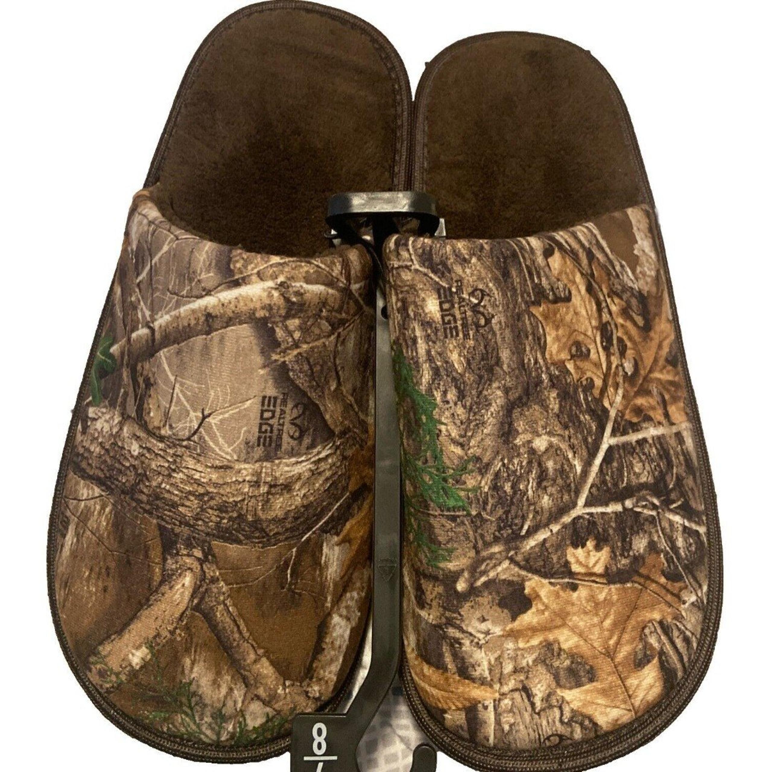 George RealTree Men’s Camo Slippers Brown Camo Slip-On Slippers Size 7/8 New
