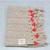 Anthropologie Home Beige & Bright Coral Table Runner 16 x 90 Tassels NWT
