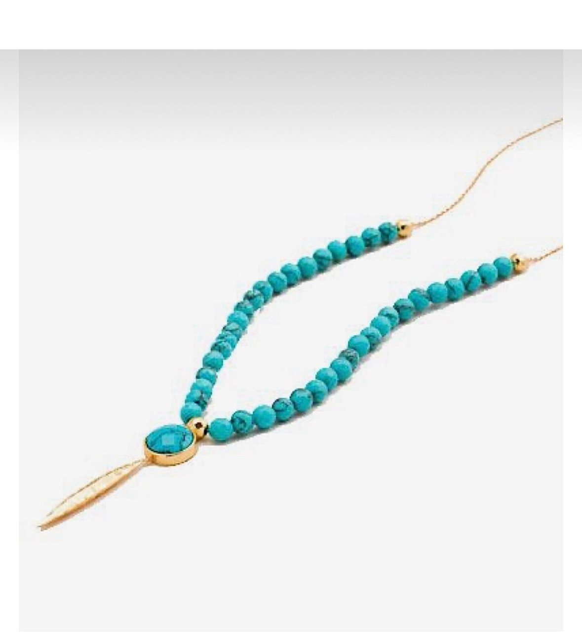 New Gorjana Gypset Turquoise & Gold Adjustable Necklace